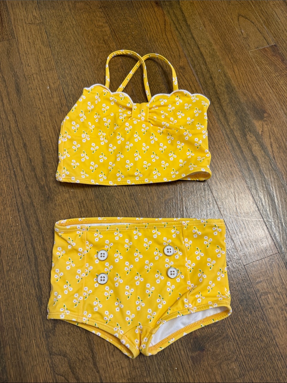 Janie and Jack Yellow Floral Two-Piece Bandeau Set